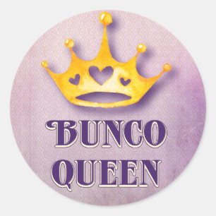 Bunco Koningin Kroonfeest Ronde Sticker