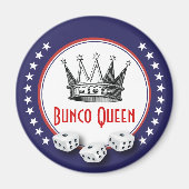 Bunco koningin magneet rood, wit en blauw met ster (Voorkant)