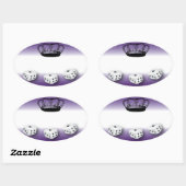 Bunco koningin naamplaatje ovale sticker (Vel)