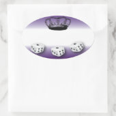 Bunco koningin naamplaatje ovale sticker (Tas)