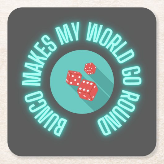 Bunco laat mijn wereld rondgaan kartonnen onderzetters (Voorkant)