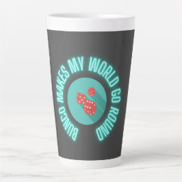 Bunco laat mijn wereld rondgaan latte mok