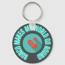 Bunco laat mijn wereld rondgaan sleutelhanger