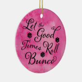 Bunco Let the Good Times Roll Bunco Dice Keramisch Ornament (Rechts)