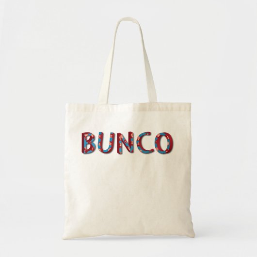 Bunco-letters met bunco-dice tote bag (Voorkant)