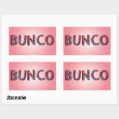 Bunco letters met bunco dobbelstenen rechthoekige sticker (Vel)
