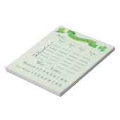 Bunco Lucky Roll Score Pad March Saint Patricks Notitieblok (Linkerzijde)