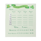 Bunco Lucky Roll Score Pad March Saint Patricks Notitieblok (Voorkant)