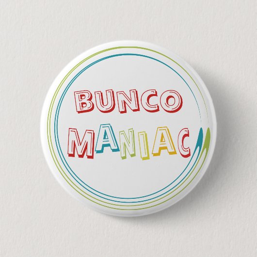 bunco maniak ronde button 5,7 cm (Voorkant)