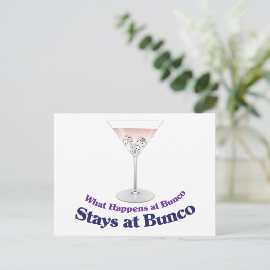 Bunco Martini Cocktail Briefkaart (Staand voorkant)