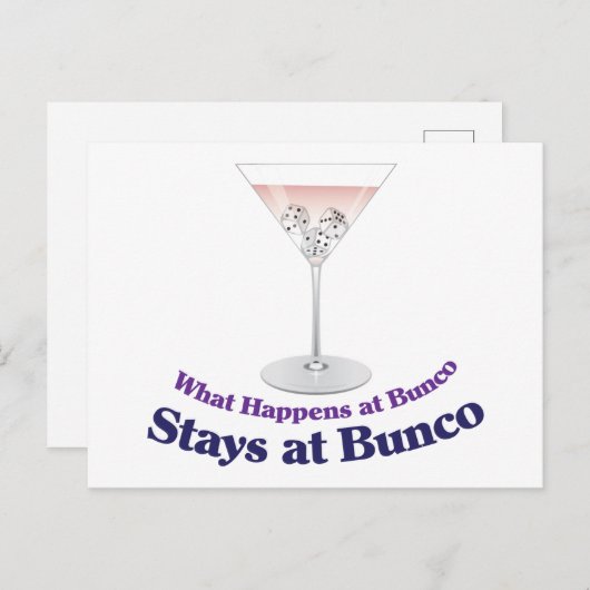 Bunco Martini Cocktail Briefkaart (Voorkant / Achterkant)