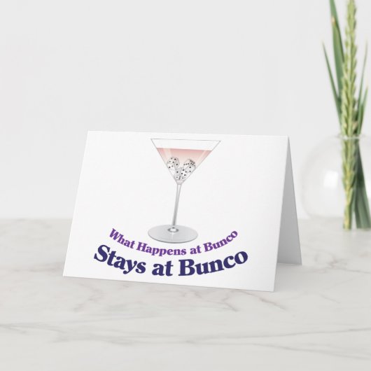 Bunco Martini Cocktail Kaart (Voorkant)