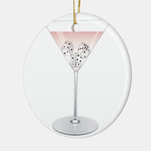 Bunco Martini Cocktail Keramisch Ornament (Links)