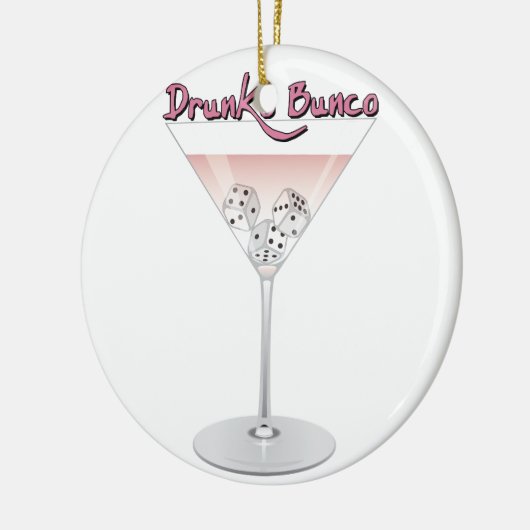Bunco Martini Cocktail Keramisch Ornament (Links)
