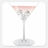 Bunco Martini Cocktail Vierkante Sticker (Voorkant)