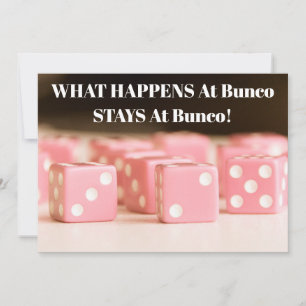 Bunco Meisjes Avond Uit Roze Dobbelsteen Feest Kaart