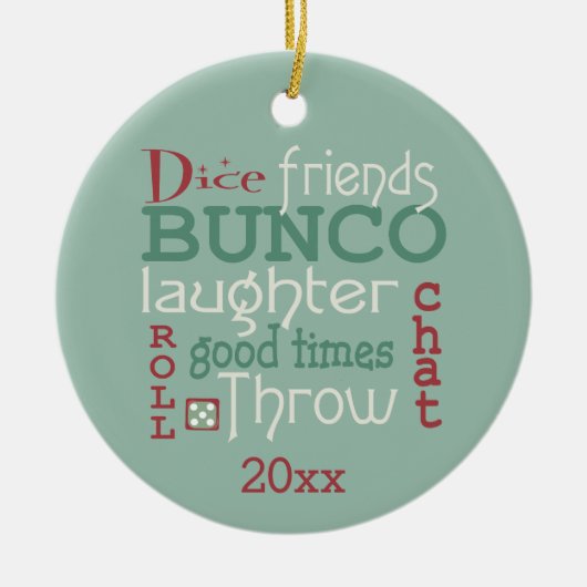 Bunco Merry kerstvrienden Keramisch Ornament (Voorkant)