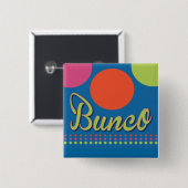 Bunco met Stippen pop Vierkante Button 5,1 Cm (Voorkant /achterkant)