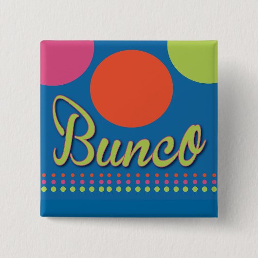 Bunco met Stippen pop Vierkante Button 5,1 Cm (Voorkant)