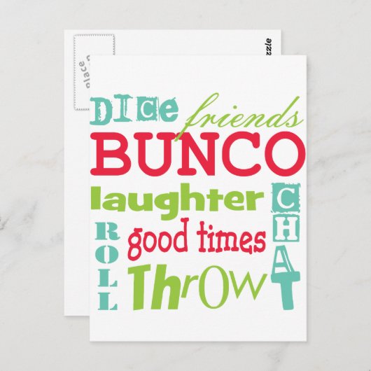 Bunco-metro-kunstontwerp op basis van kunstwerk briefkaart (Voorkant / Achterkant)