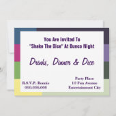 Bunco Modern Colorful Fun Invite Kaart (Achterkant)