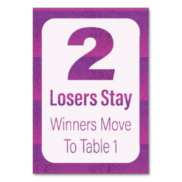 Bunco Modern Paarse streep Tabel 2 Kaart