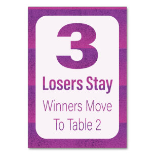 Bunco Modern Paarse Stripe Tabel Drie Kaart