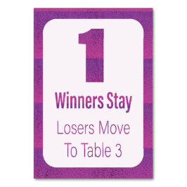 Bunco Modern Paarse Stripe Tabel Eén Kaart