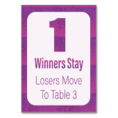 Bunco Modern Paarse Stripe Tabel Eén Kaart (Achterkant)