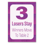 Bunco Modern Paarse Stripe Table Drie Kaart (Achterkant)