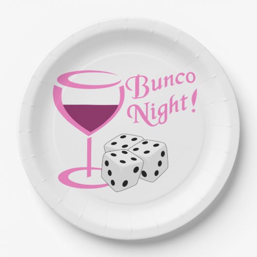 Bunco Night Papieren Bordje (Voorkant)