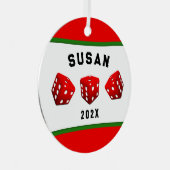 Bunco Night Player Metalen Ornament (Voorkant Rechts)