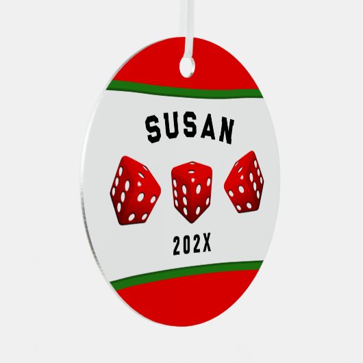 Bunco Night Player Metalen Ornament (Voorkant Rechts)