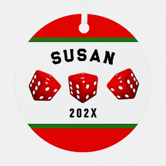 Bunco Night Player Metalen Ornament (Voorkant)