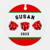 Bunco Night Speler Metalen Ornament (Voorkant)