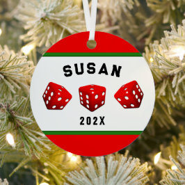 Bunco Night Speler Metalen Ornament
