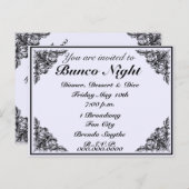 Bunco Night  Victoriaans Uitnodiging (Voorkant / Achterkant)
