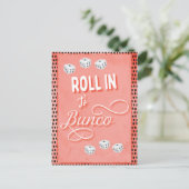 Bunco of Bunco Dice Game Night Party Invitation Briefkaart (Staand voorkant)