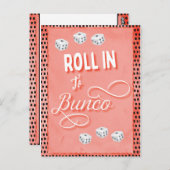 Bunco of Bunco Dice Game Night Party Invitation Briefkaart (Voorkant / Achterkant)