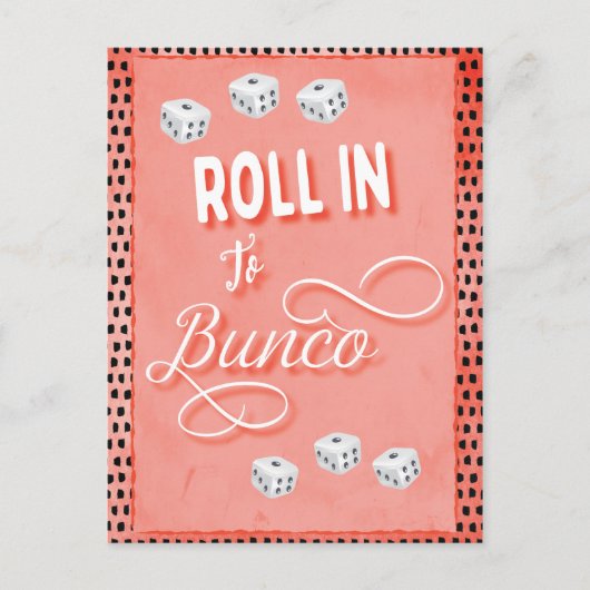 Bunco of Bunco Dice Game Night Party Invitation Briefkaart (Voorkant)
