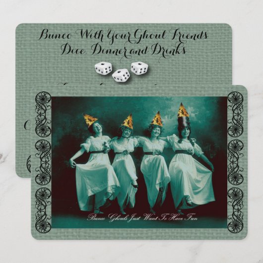 Bunco Oktober Halloween Uitnodiging (Voorkant / Achterkant)