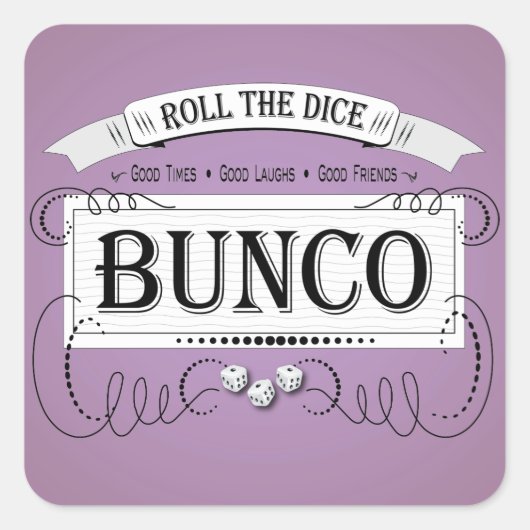  Bunco-ontwerp Vierkante Sticker (Voorkant)