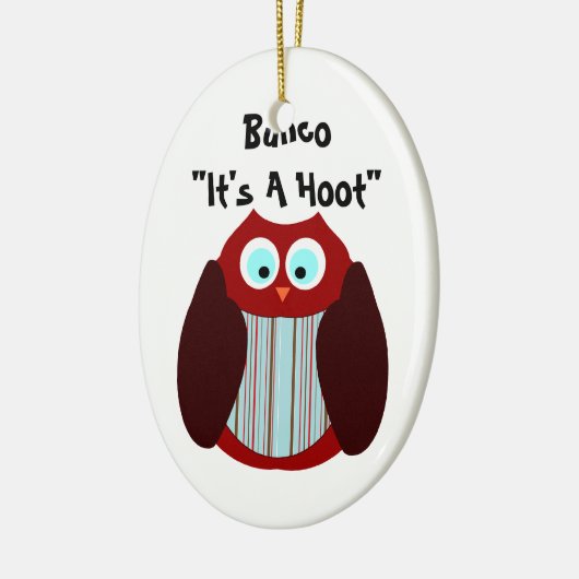 Bunco Owl - Het is een Hoot" Keramisch Ornament (Links)