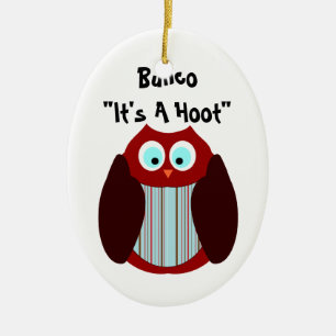 Bunco Owl - Het is een Hoot" Keramisch Ornament