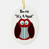 Bunco Owl - Het is een Hoot" Keramisch Ornament (Achterkant)