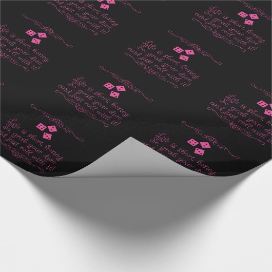 Bunco pakpapier - Het leven is kort, schat. (Hoek)