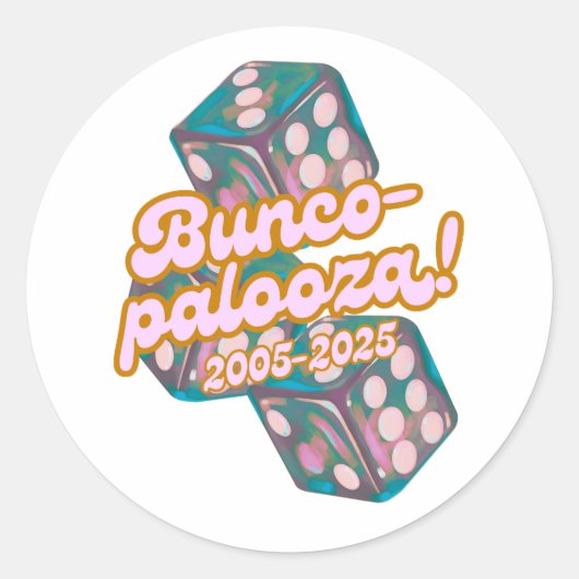 Bunco-palooza-sticker Ronde Sticker (Voorkant)