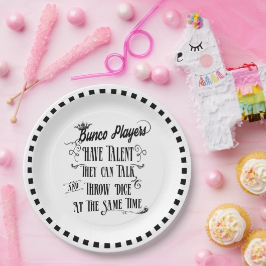 Bunco Paper Borden - Bunco Players Hav Talent Papieren Bordje (Feest)