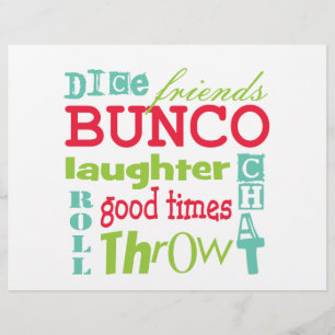 Bunco Paper Placemat Flyer