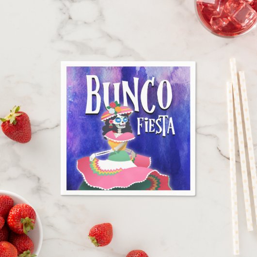 Bunco Party Fiesta Dag van het dode skelet Servet (Insitu)